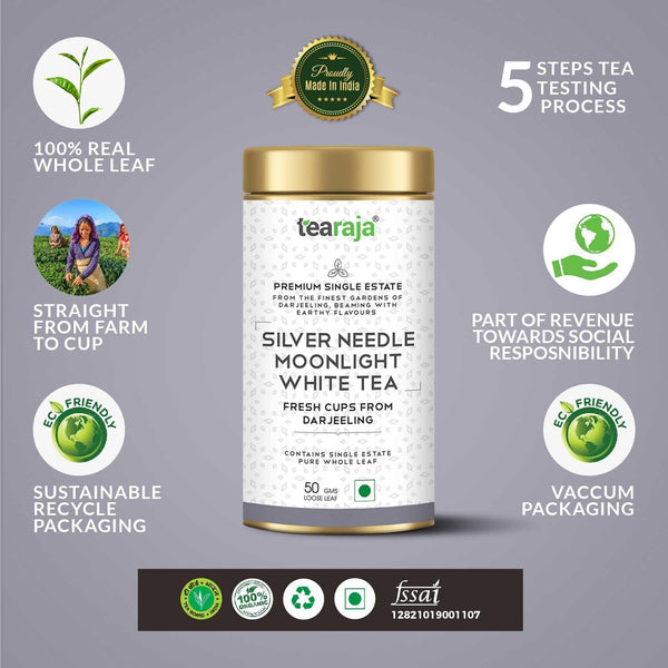 Silver Needle Moonlight White Tea 30 Teabags - Tearaja