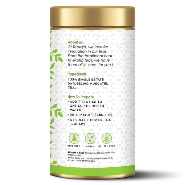 Darjeeling Muscatel Leaf 30 Tea Bags - Tearaja