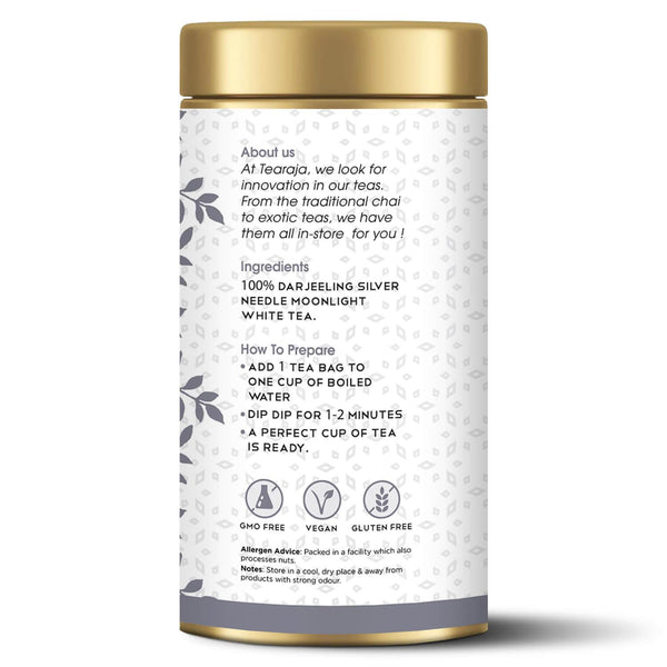 Silver Needle Moonlight White Tea 30 Teabags - Tearaja
